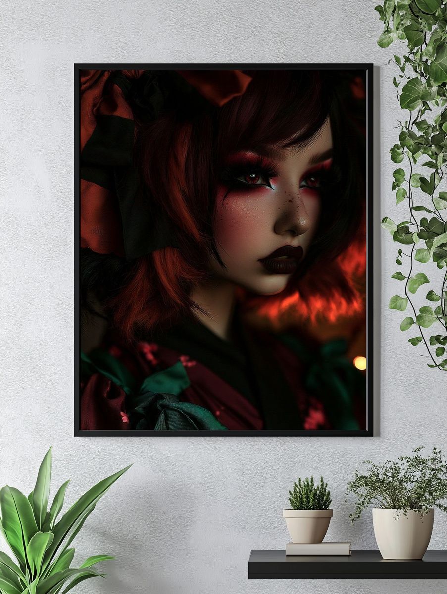 Gothic Doll Portrait Print. — room view 4