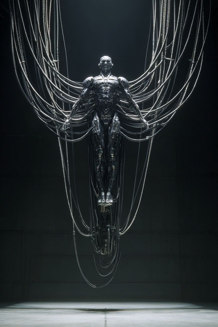 Cybernetic Figure Sci-Fi Poster. poster — illustration art