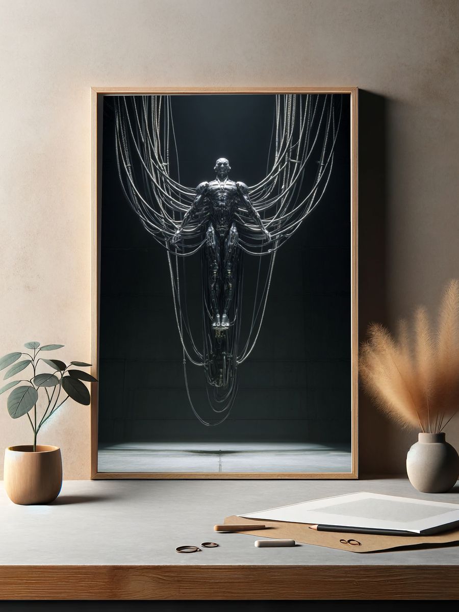 Cybernetic Figure Sci-Fi Poster. — room view 2
