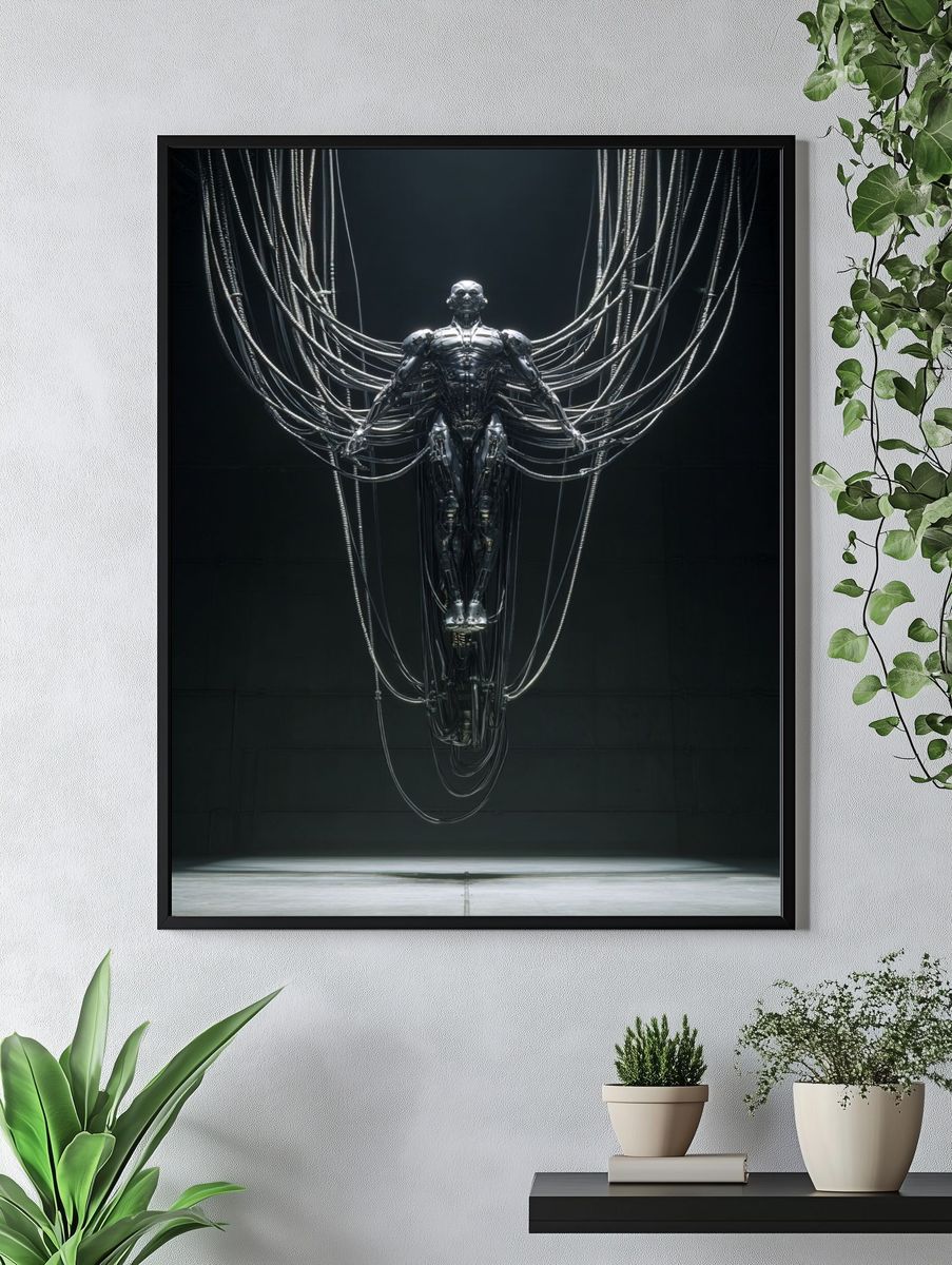 Cybernetic Figure Sci-Fi Poster. — room view 4