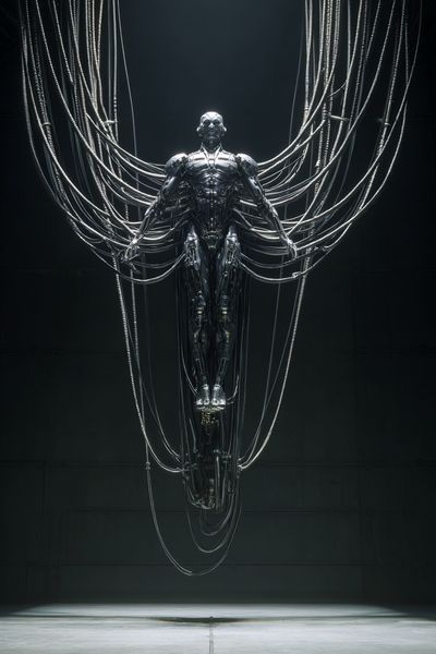 Cybernetic Figure Sci-Fi Poster. poster print