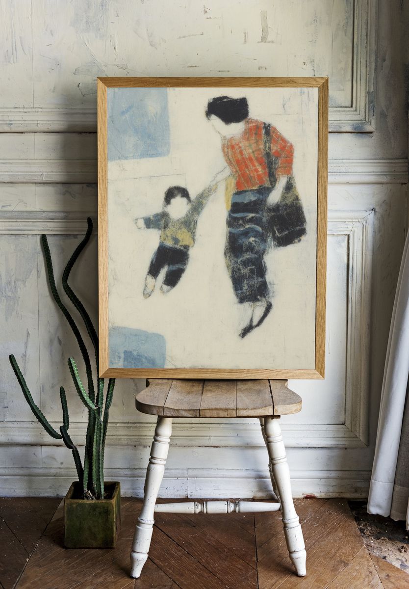 Mother and Child Illustration Poster. — room view 1