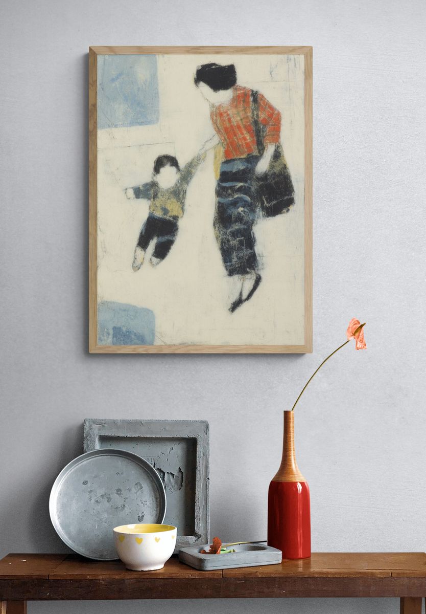 Mother and Child Illustration Poster. — room view 3