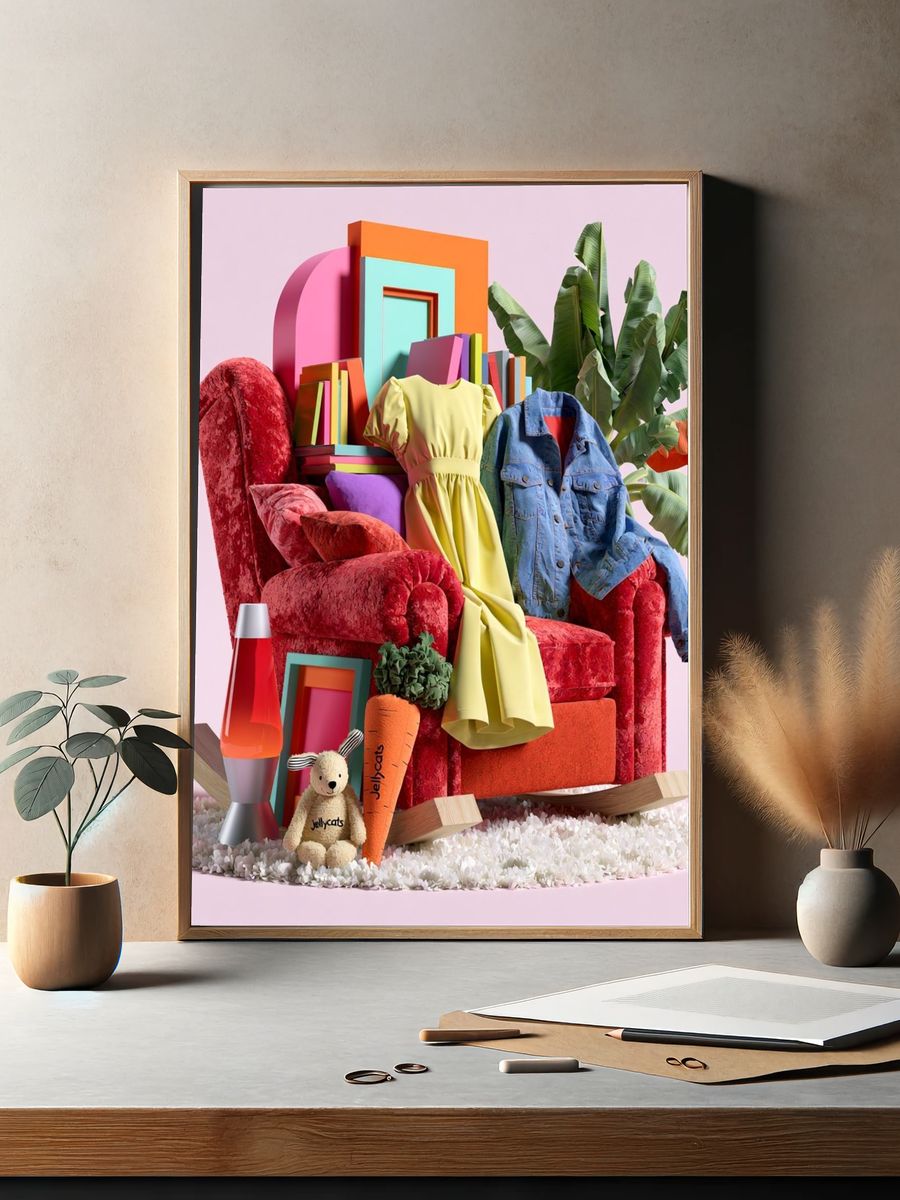 Colorful Fashion Still Life Poster. — room view 2