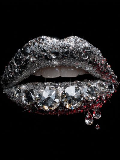 Crystal Lips Surrealism Print. poster print