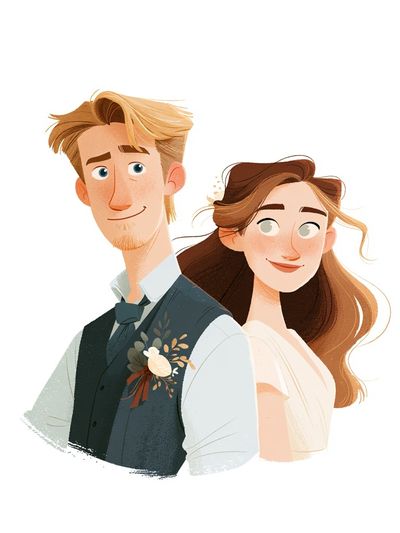 Wedding Couple Illustration Poster. poster print