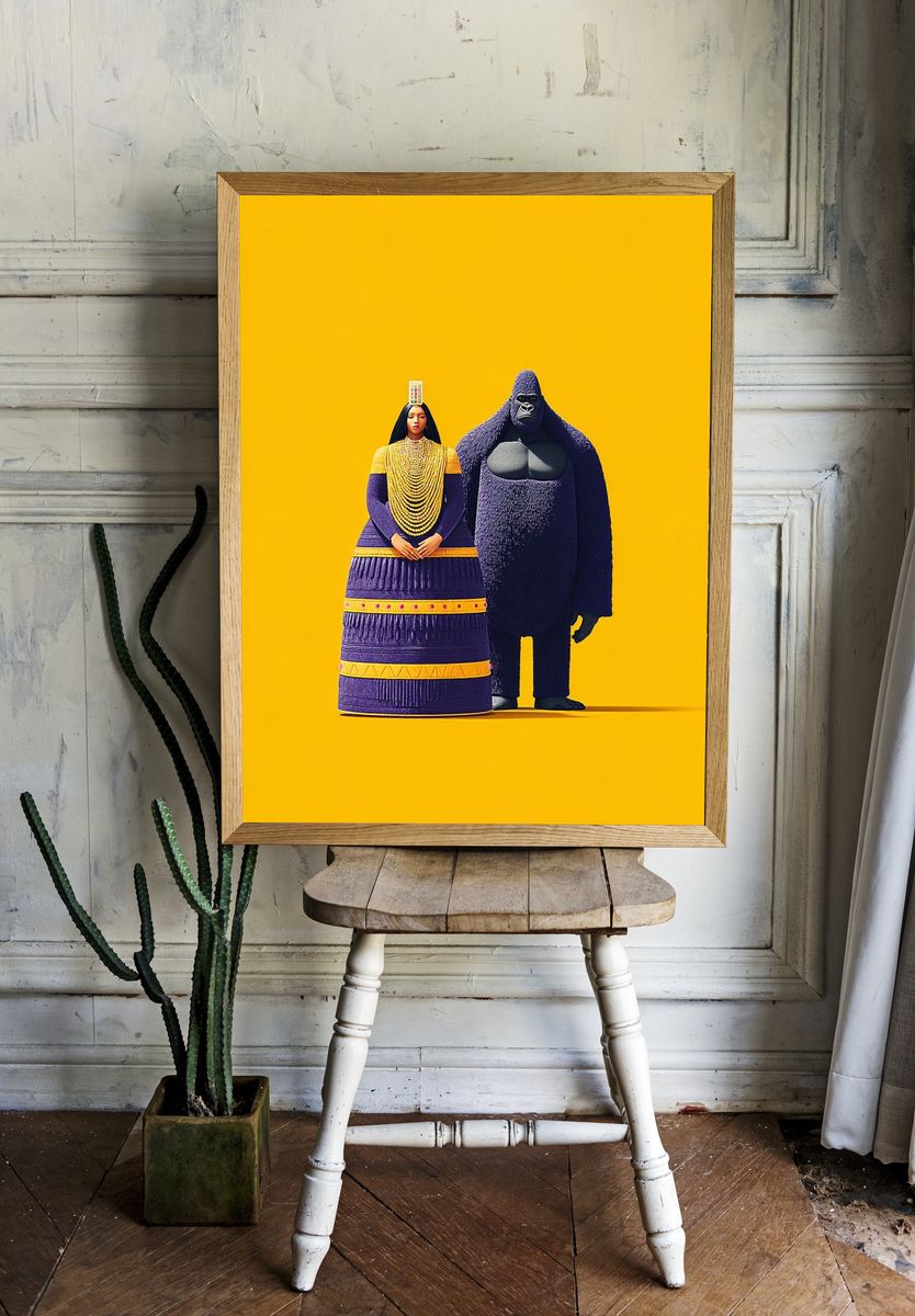 Stylized Characters — Illustration Print. — room view 1