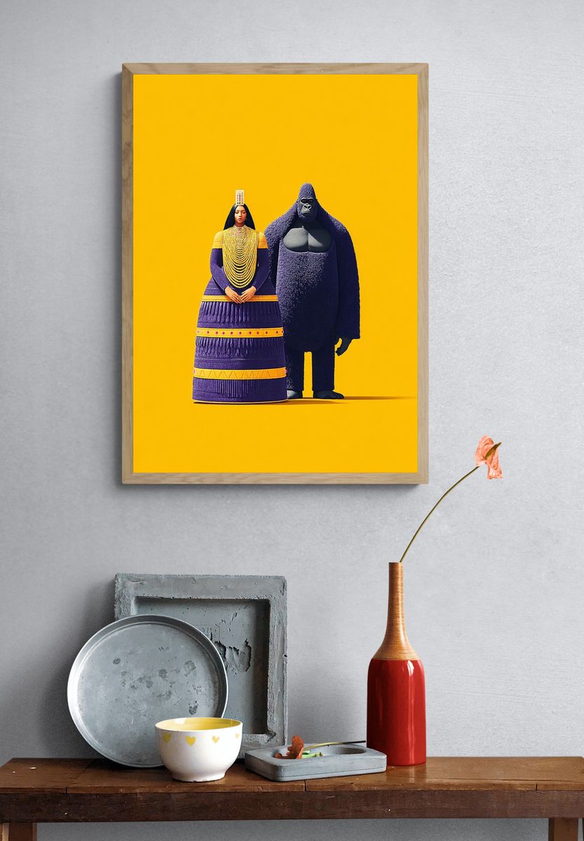 Stylized Characters — Illustration Print. — room view 3