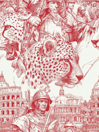 Leopard and Gladiators — Illustration Print. poster print