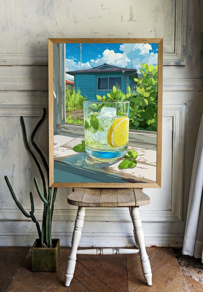 Refreshing Lemonade — Illustration Print. — room view 1