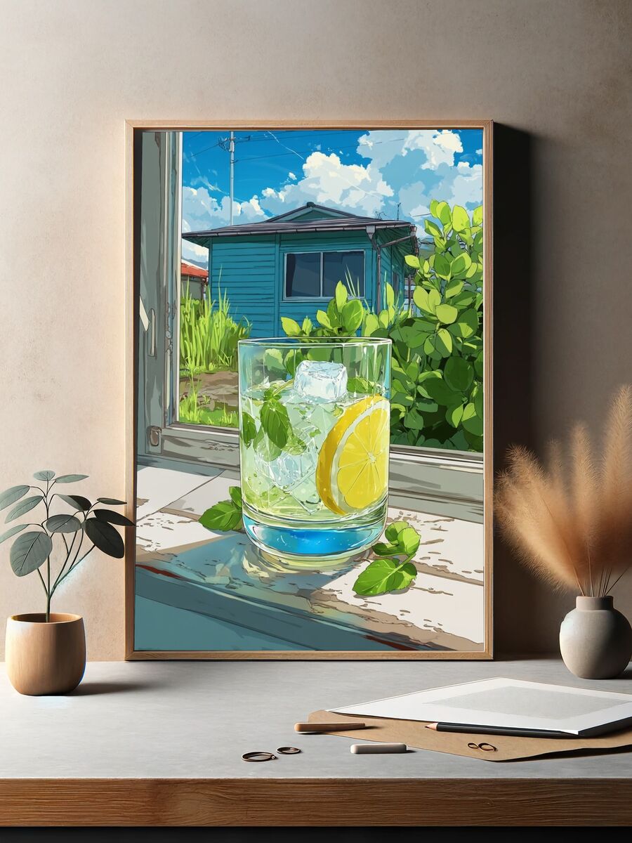 Refreshing Lemonade — Illustration Print. — room view 2
