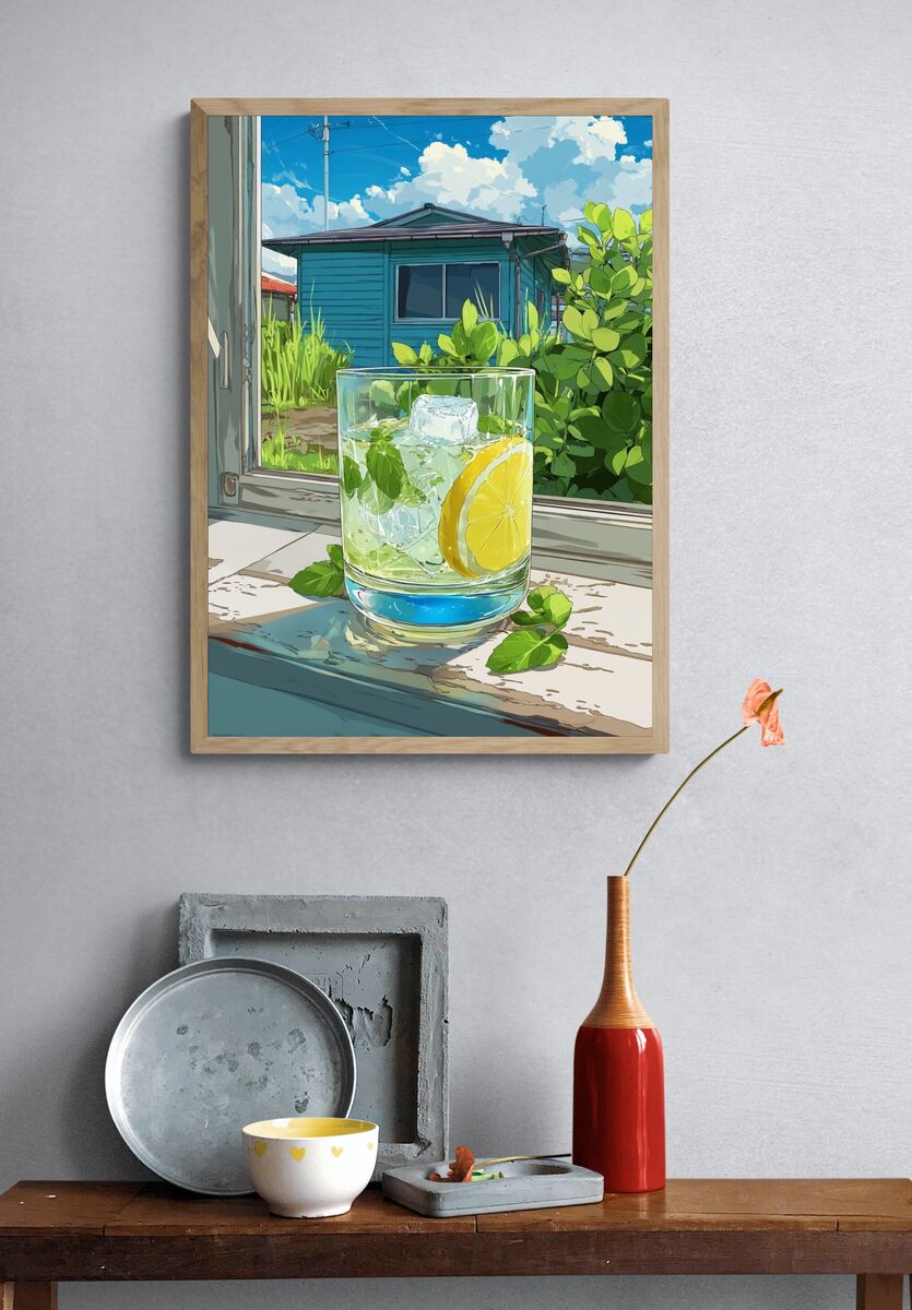 Refreshing Lemonade — Illustration Print. — room view 3