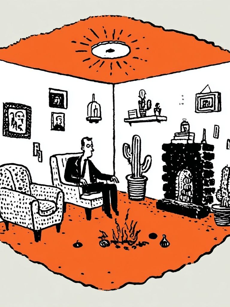 Cozy Living Room — Illustration Print. poster detail