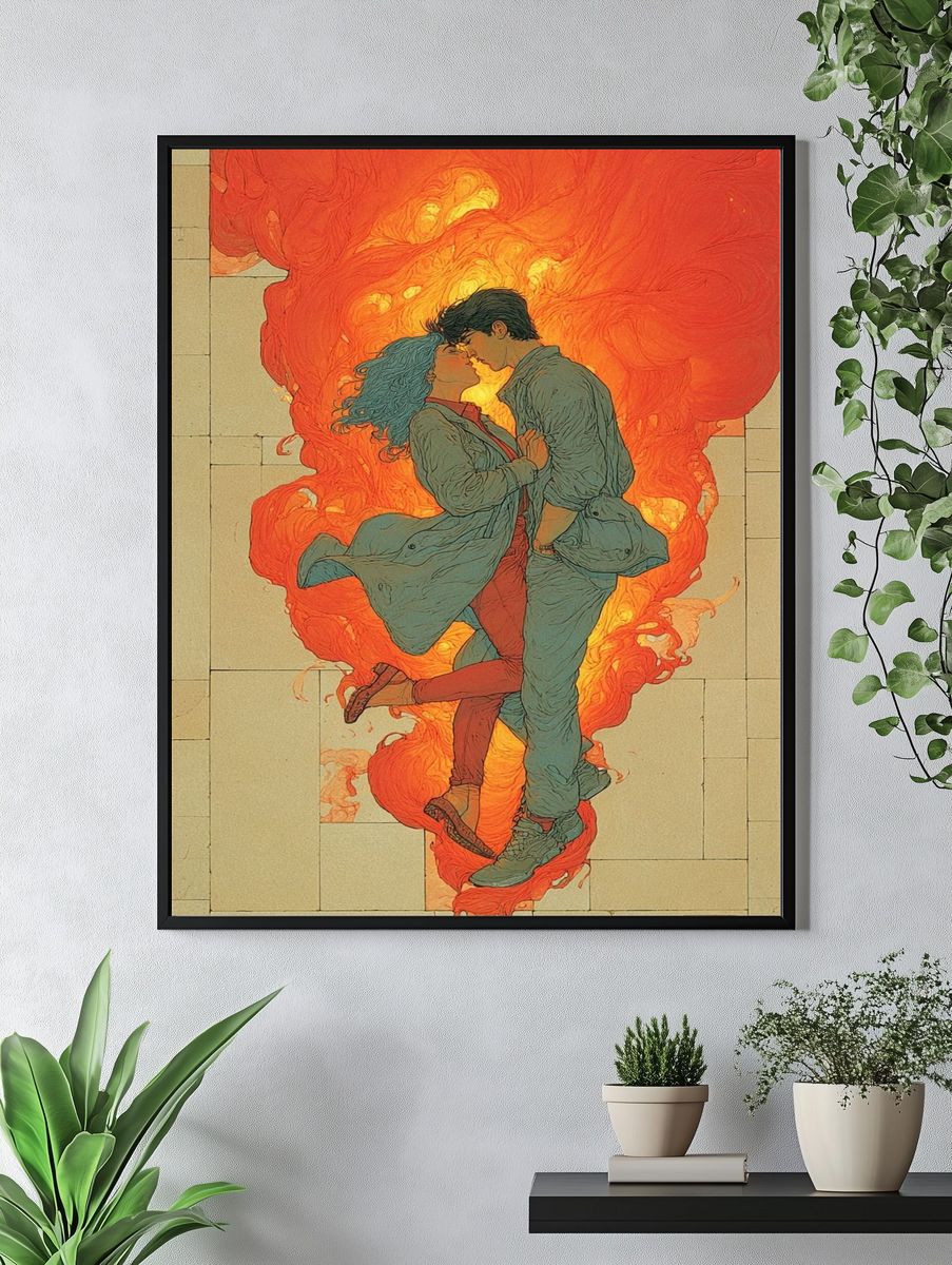Passionate Embrace — Illustration Print. — room view 4