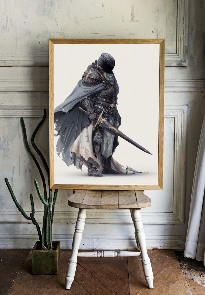 Armored Knight Fantasy Print. — room view 1