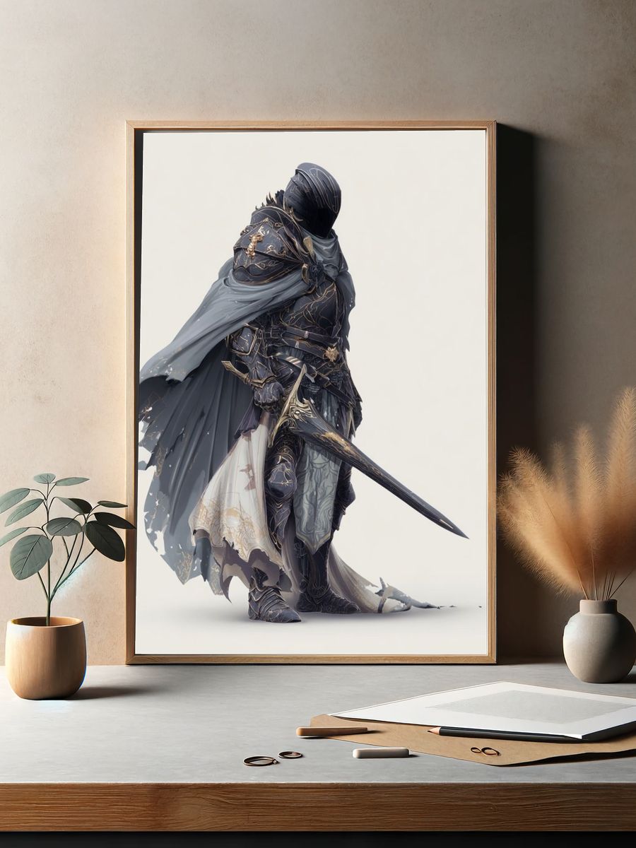 Armored Knight Fantasy Print. — room view 2
