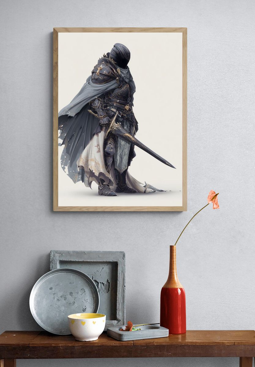 Armored Knight Fantasy Print. — room view 3