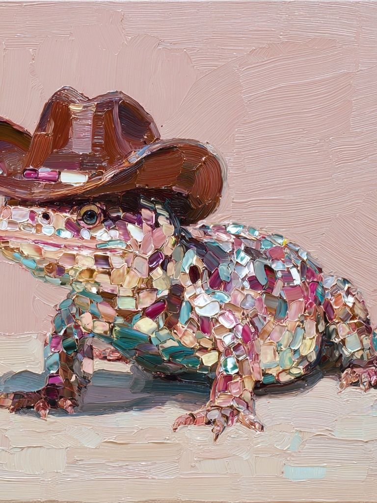 Cowboy Frog Contemporary Print. poster detail
