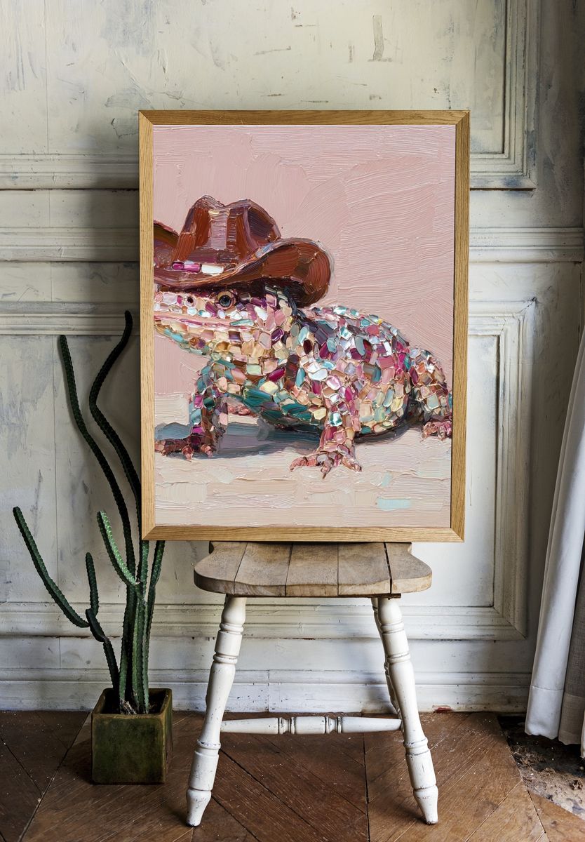 Cowboy Frog Contemporary Print. — room view 1