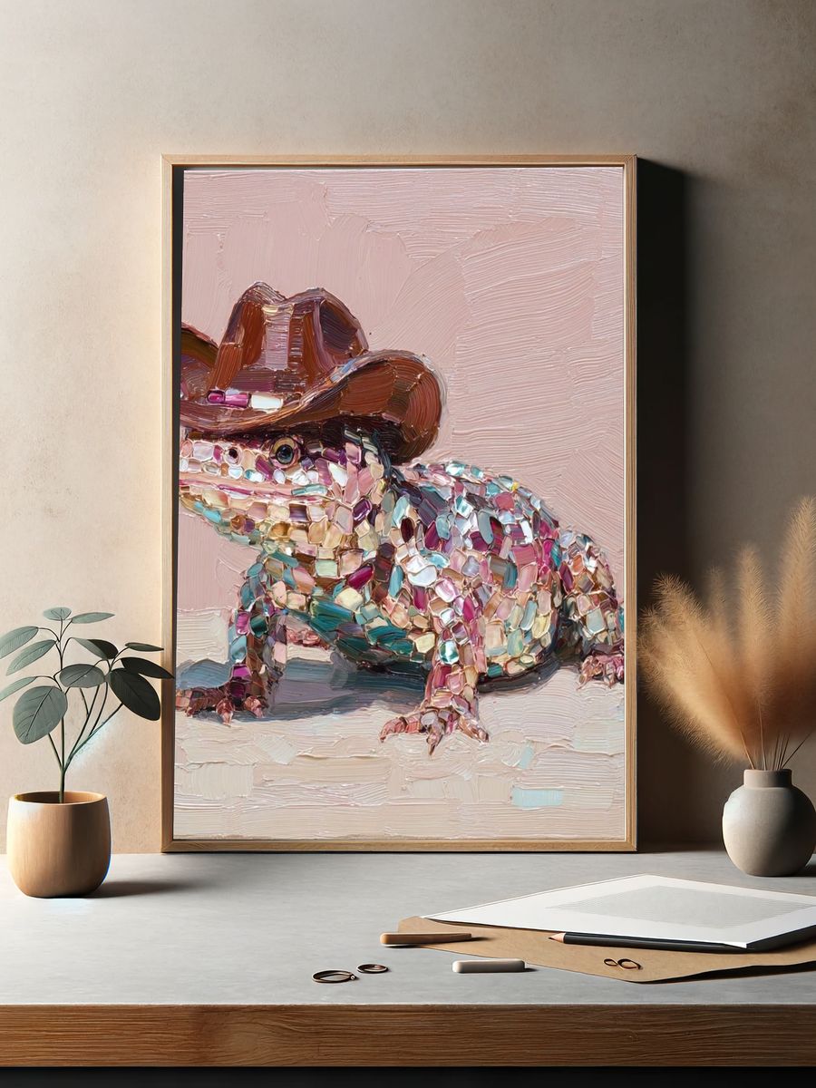 Cowboy Frog Contemporary Print. — room view 2