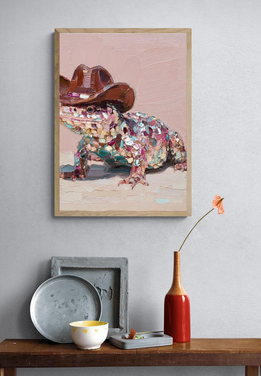 Cowboy Frog Contemporary Print. — room view 3