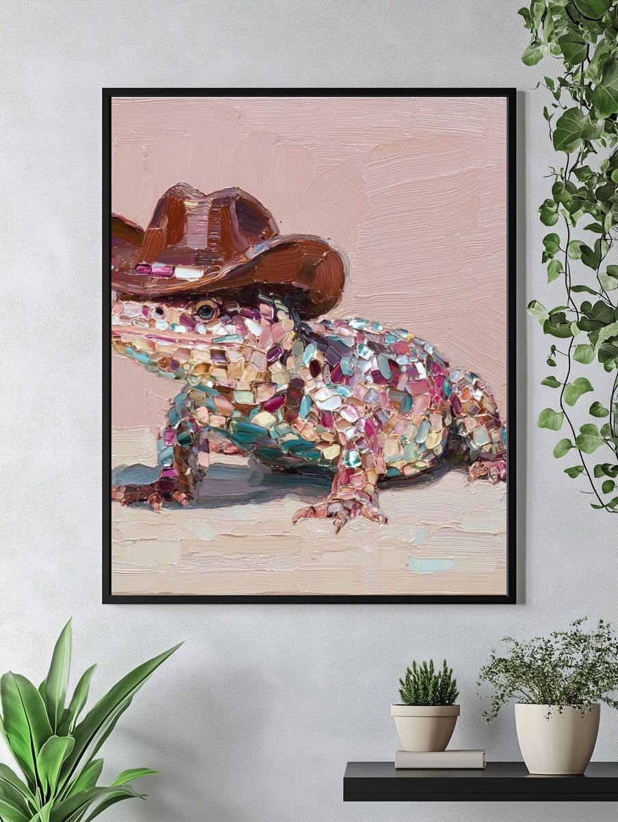 Cowboy Frog Contemporary Print. — room view 4