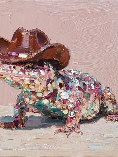 Cowboy Frog Contemporary Print. poster