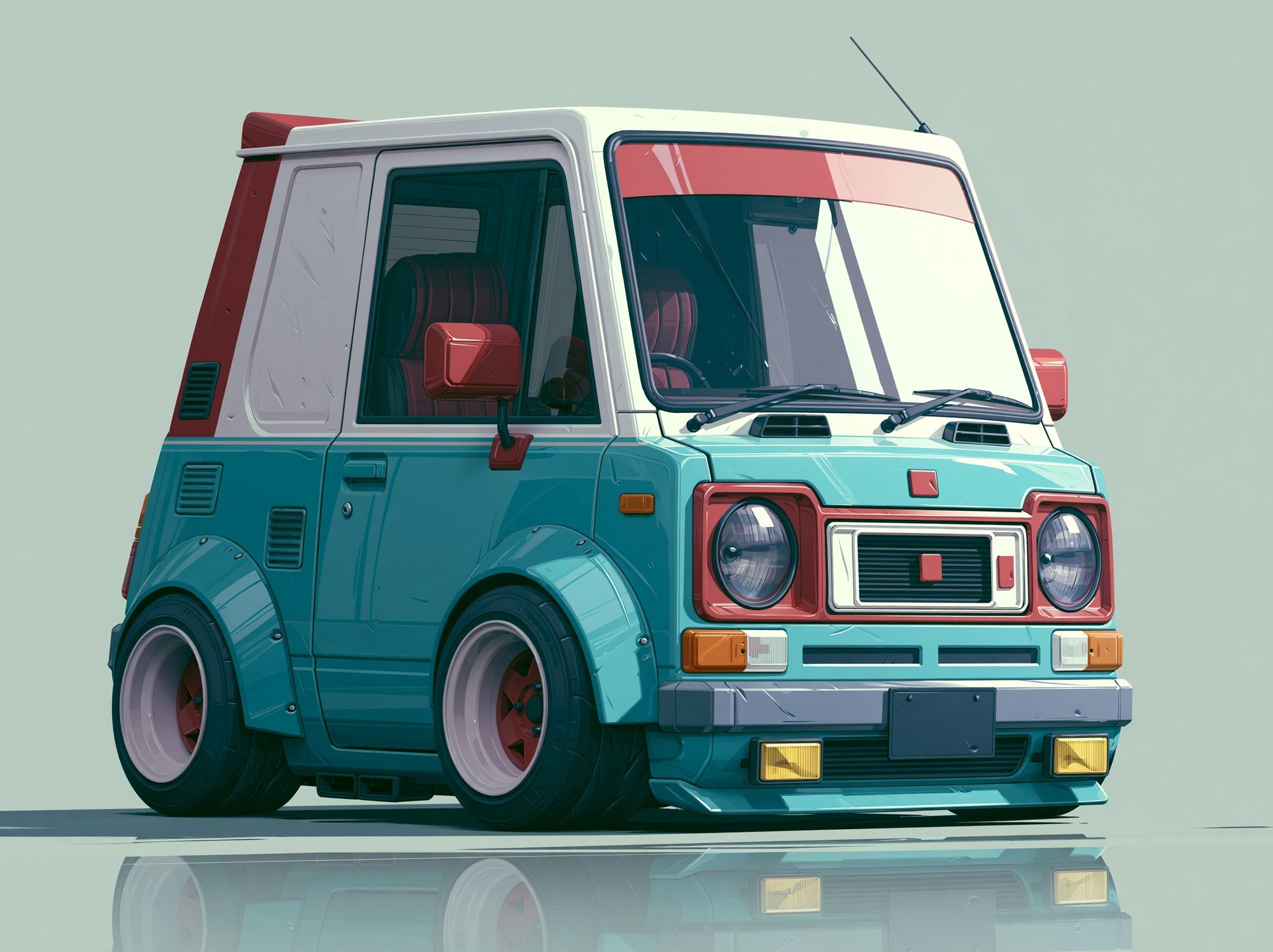 Retro Van Illustration Poster. poster — illustration art