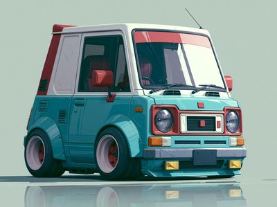 Retro Van Illustration Poster. poster print