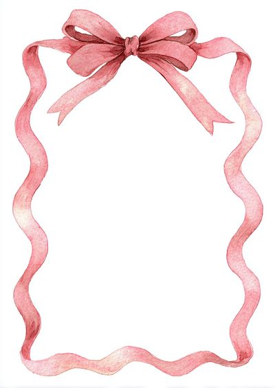 Pink Ribbon Frame Watercolor Print. poster print