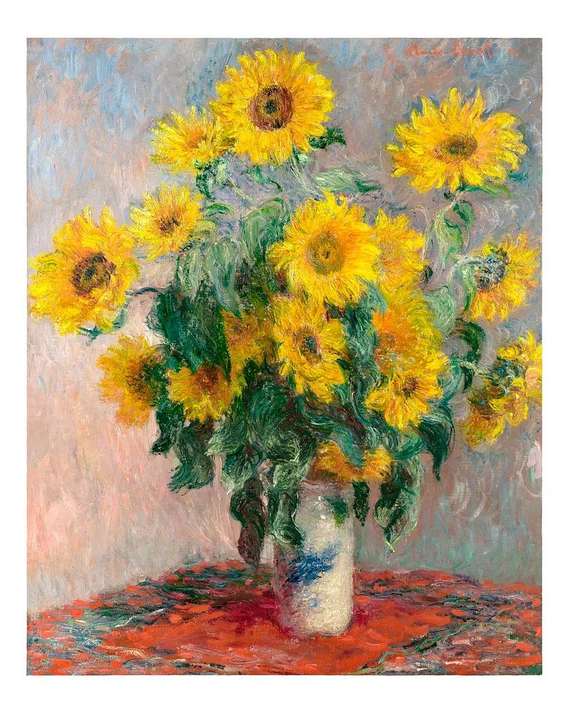 Claude Monet sunflower poster. famous. poster — fine-art art