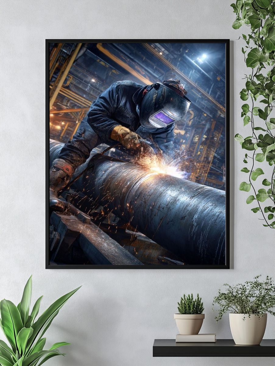 Industrial Welder Action Poster. — room view 4