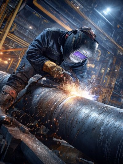 Industrial Welder Action Poster. poster print