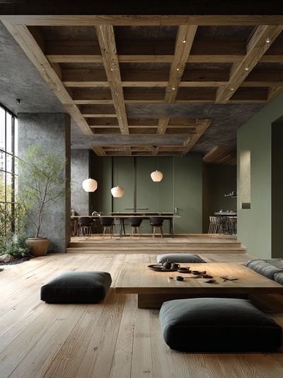 Japandi Interior Living Space Print. poster print