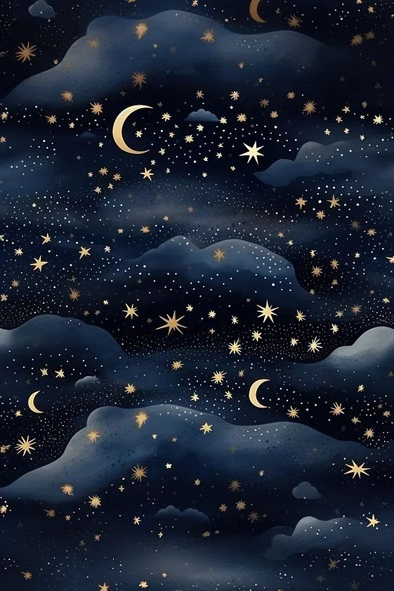 Starry Night Sky — Illustration Print. poster — illustration art