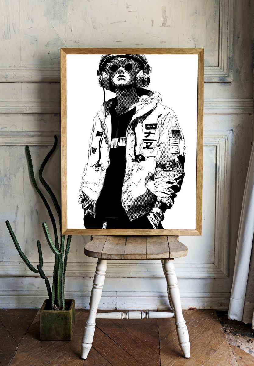 Stylish Urban Youth — Illustration Print. — room view 1