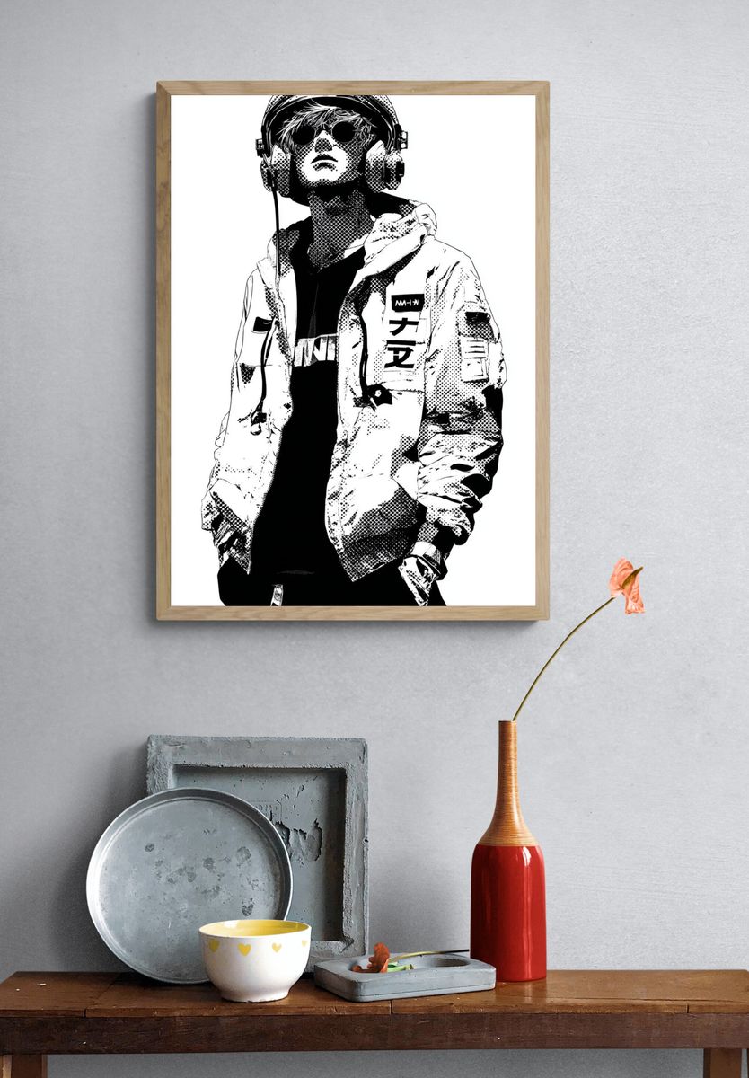 Stylish Urban Youth — Illustration Print. — room view 3