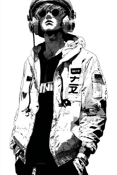 Stylish Urban Youth — Illustration Print. poster print