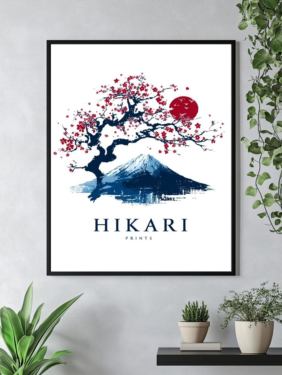 Cherry Blossom and Mountain — Japanese Art Print. — room view 4