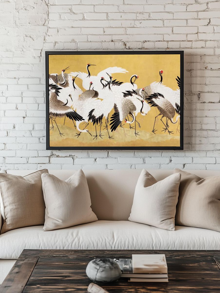 Flock of Cranes by Ishida Yūtei (18th Century) — Art Print. — room view 1