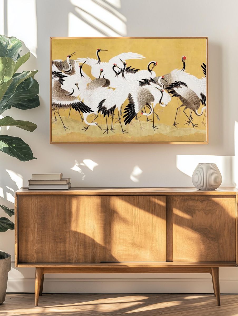 Flock of Cranes by Ishida Yūtei (18th Century) — Art Print. — room view 3