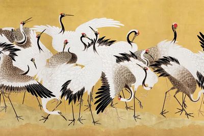 Flock of Cranes by Ishida Yūtei (18th Century) — Art Print. poster print