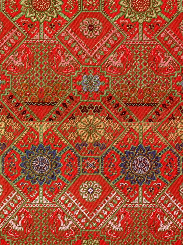 Red Japanese flower background. Remixed. poster — fine-art art
