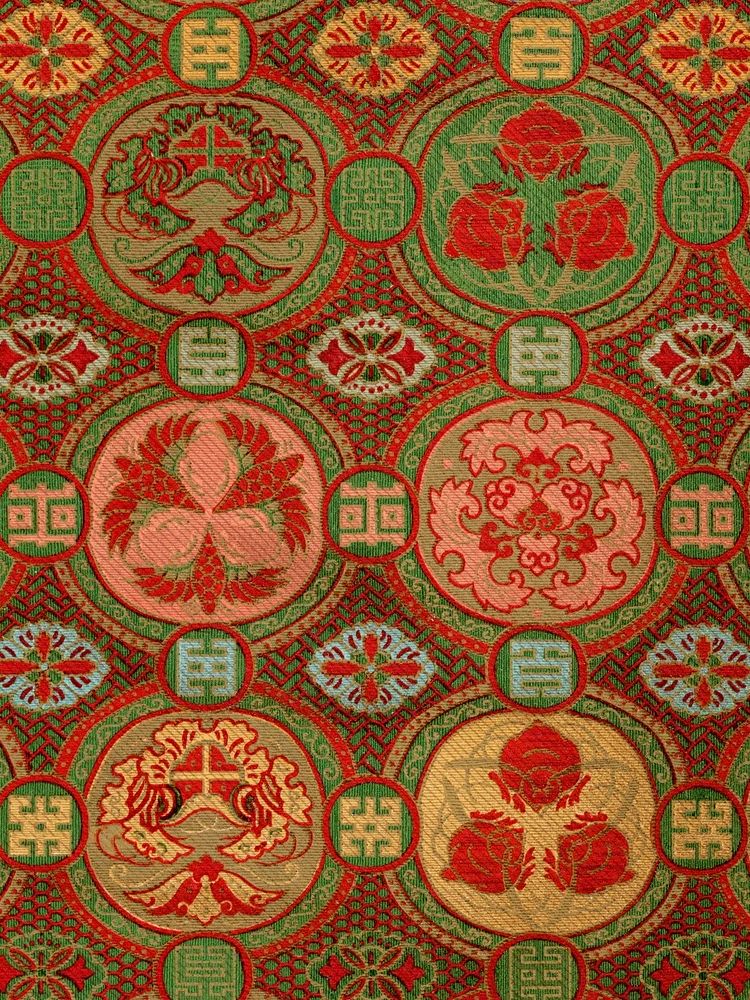 Traditional Japanese flower background. Remixed. poster — fine-art art