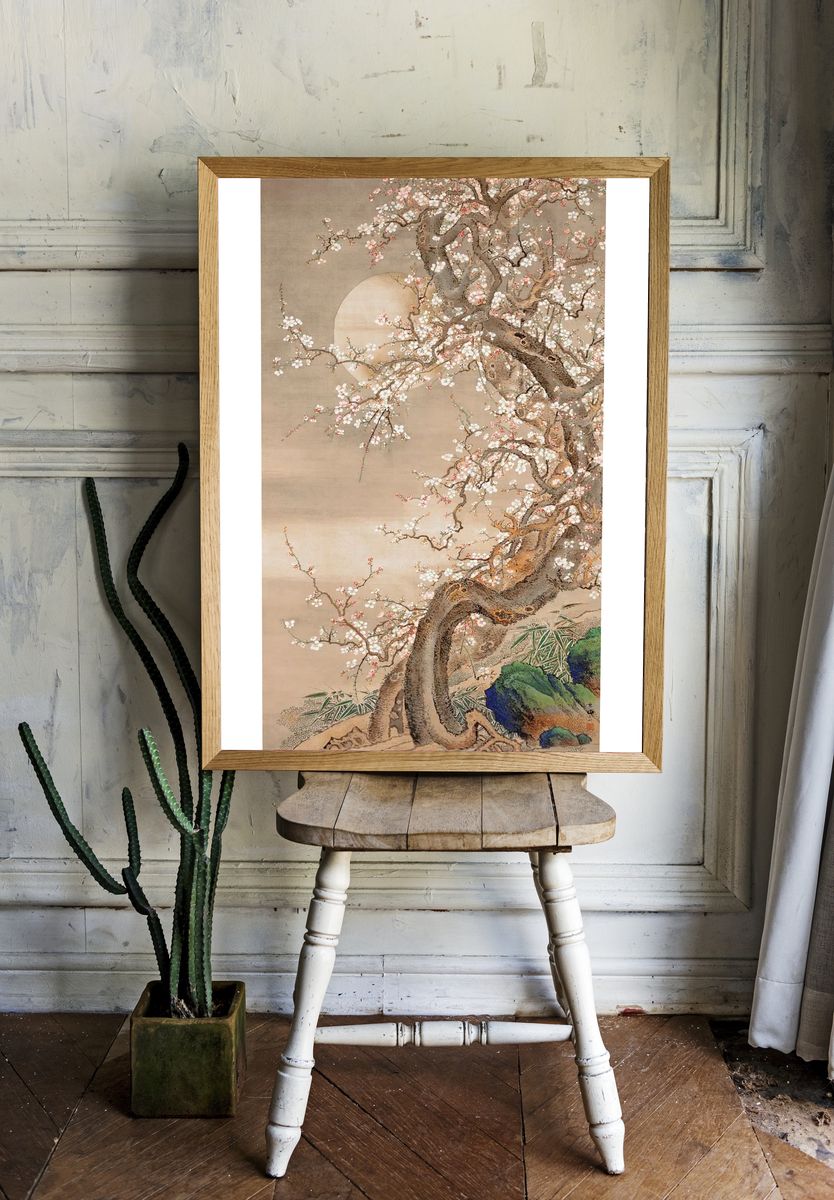 Japanese Plum Blossoms by Sō Shizan (18th Century) — Art Print. — room view 1