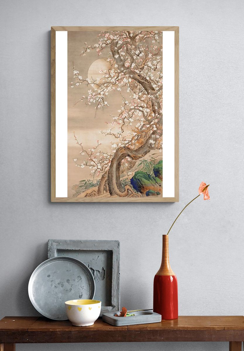 Japanese Plum Blossoms by Sō Shizan (18th Century) — Art Print. — room view 3
