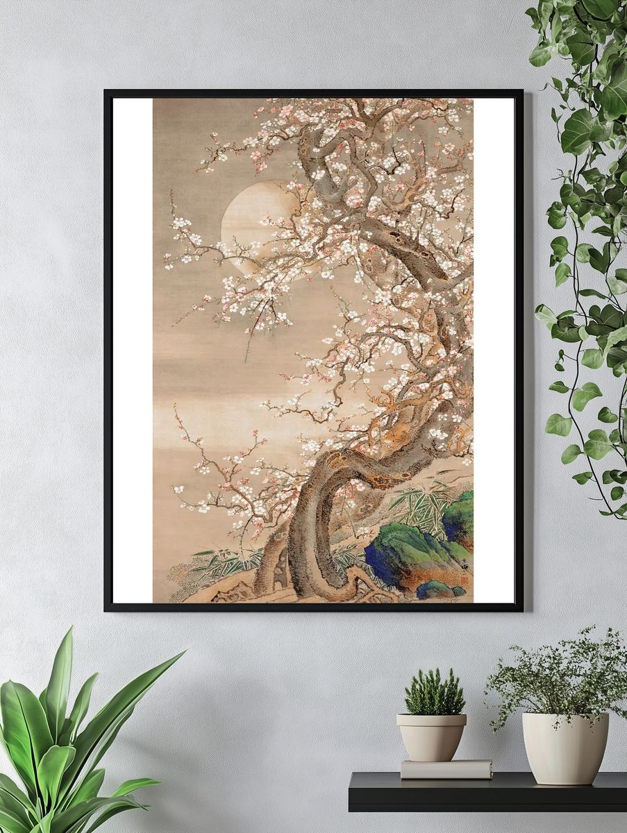 Japanese Plum Blossoms by Sō Shizan (18th Century) — Art Print. — room view 4