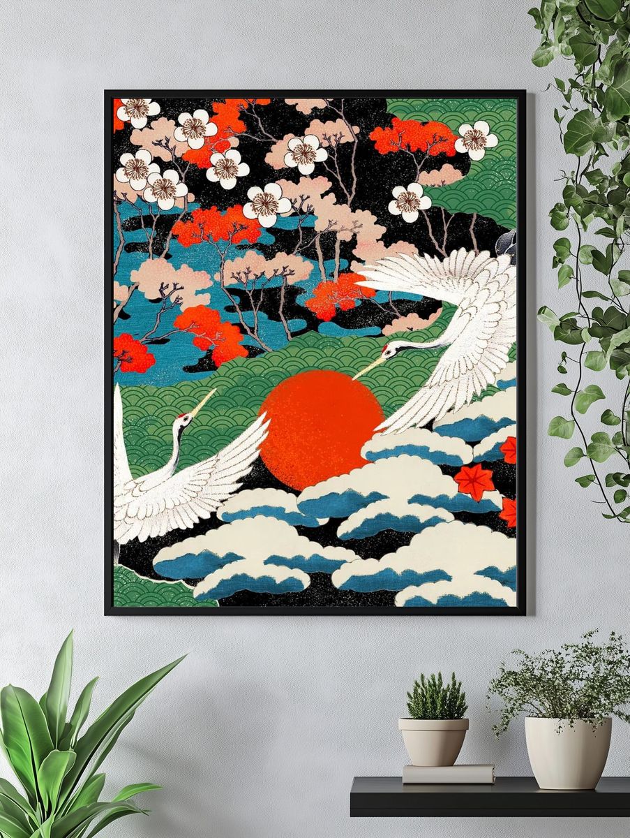Japanese Art Pattern — Vintage Print. — room view 4