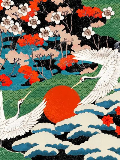 Japanese Art Pattern — Vintage Print. poster print