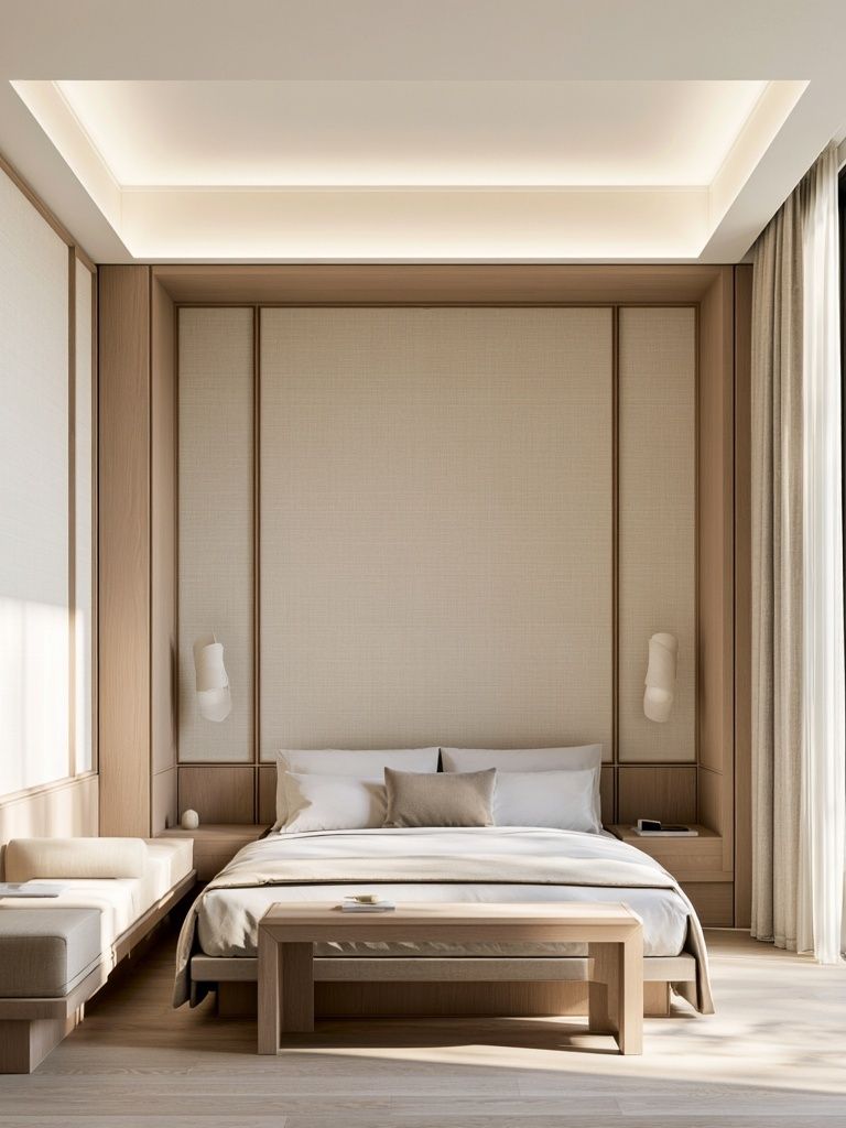 Minimalist Japandi Bedroom Poster. poster detail